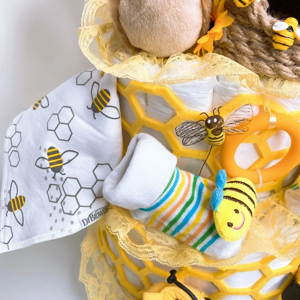 Honey Teddy Bear Diaper Cake